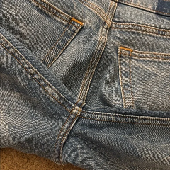 Abercrombie & Fitch Ankle Straight Ultra High Rise Blue Denim Jeans | Curve Love - Picture 6 of 8